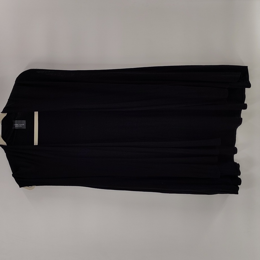 Super Nova Open Cardigan Size 3XL Black Sleeveless Lightweight With Pockets
